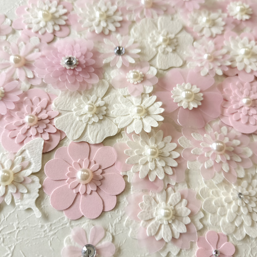 ピンク✾お花✾トレーシングペーパー クラフトパンチ ペーパーフラワー