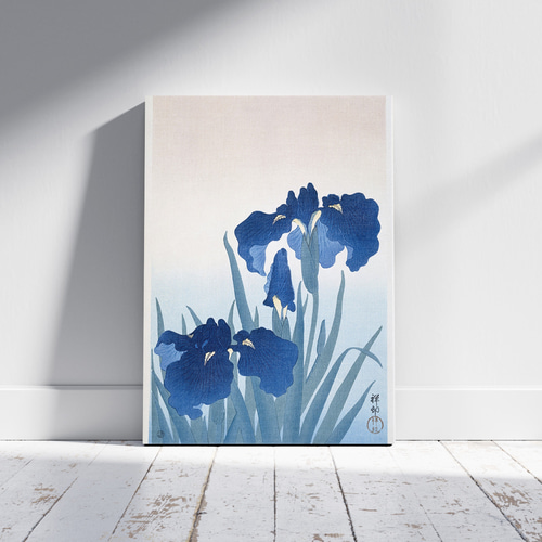 菖蒲の花日本画インテリアポスターアイリス青色和室浮世絵和柄大正