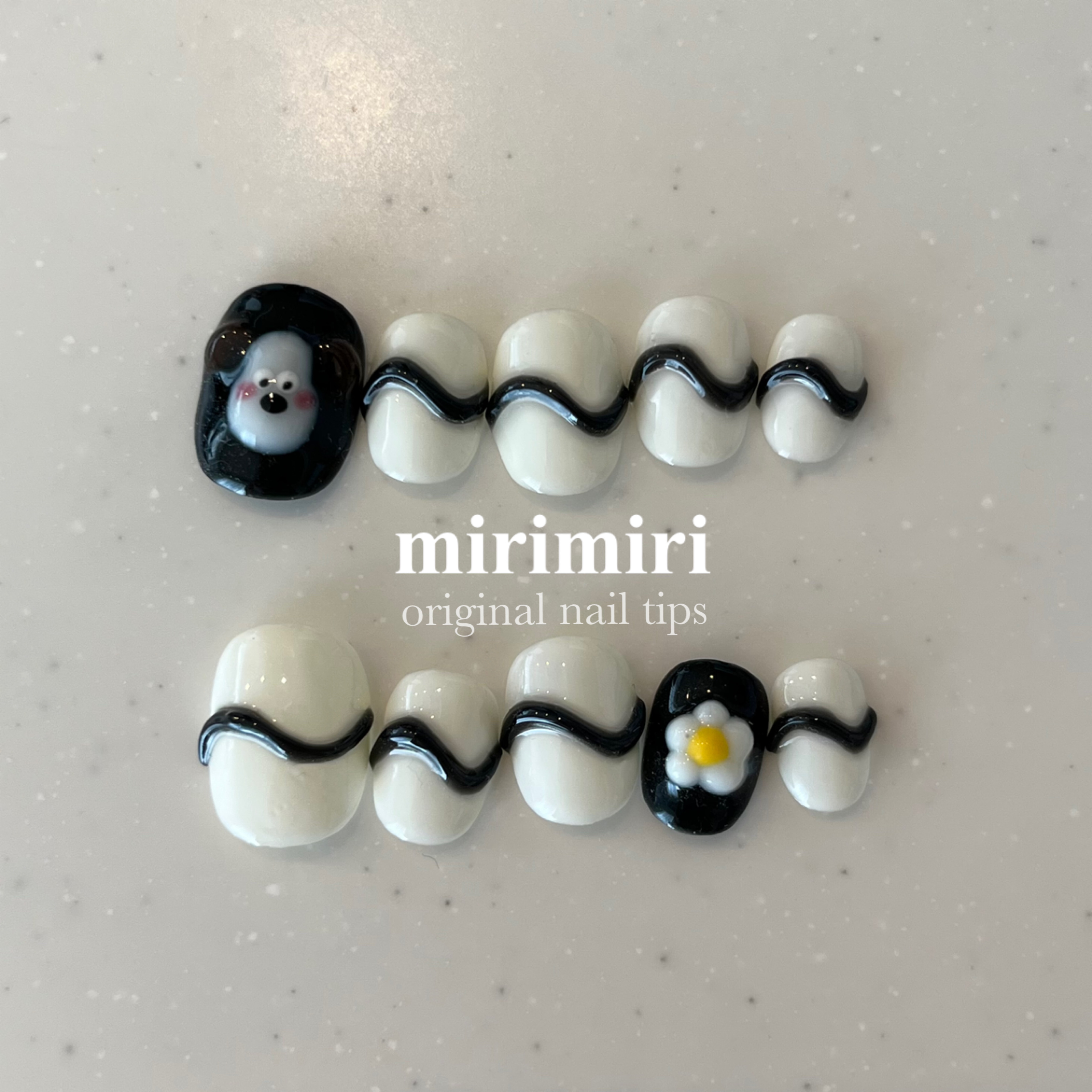171 〗ネイルチップ 犬ネイル 韓国ネイル 動物ネイル うねうねネイル  