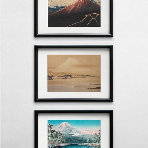 富士山の日本画アートポスター☆風景画雪和柄浮世絵お正月和室