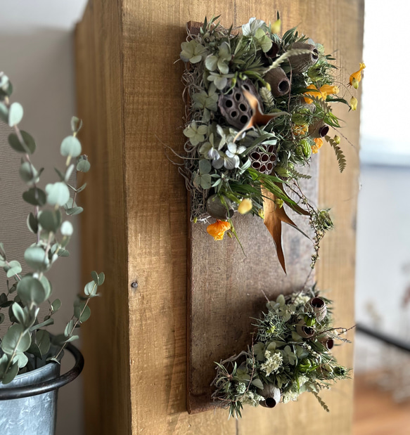 古材とドライフラワー 昭和の家具の端材 アートフラワー mou 通販