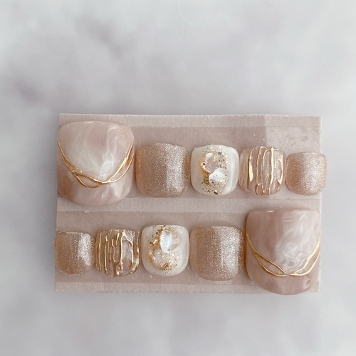 現品限り フットネイル ネイルチップ ペディ ニュアンスネイル サイズ  