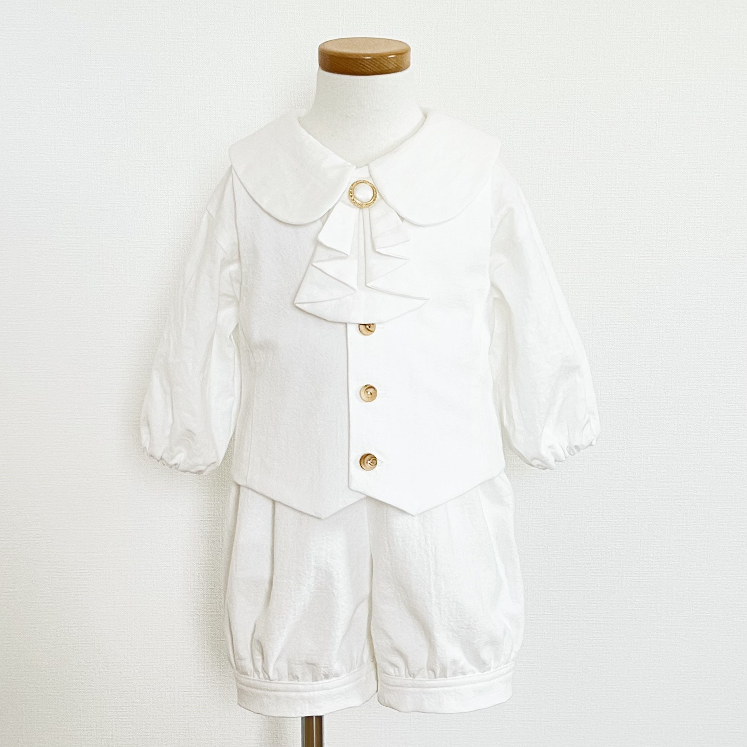 4点セット｜王子さまスーツ(オフホワイト) ｜80サイズ 90サイズ 100サイズ ベビー 男の子 袖丈が選べる