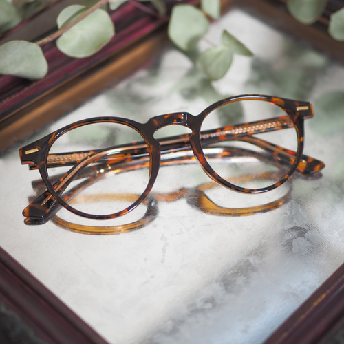 TR樹脂ラウンドフレーム｜ブラウンデミ｜老眼鏡、だてメガネ、近視用