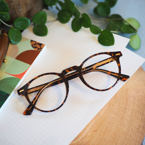 TR樹脂ラウンドフレーム｜ブラウンデミ｜老眼鏡、だてメガネ、近視用