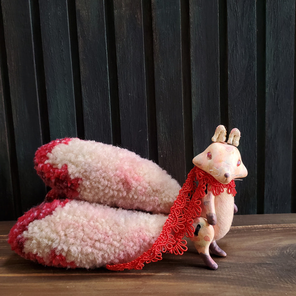 国内作家様 編みぐるみ 九尾の白狐＋オマケ お稲荷様 きつね キツネ