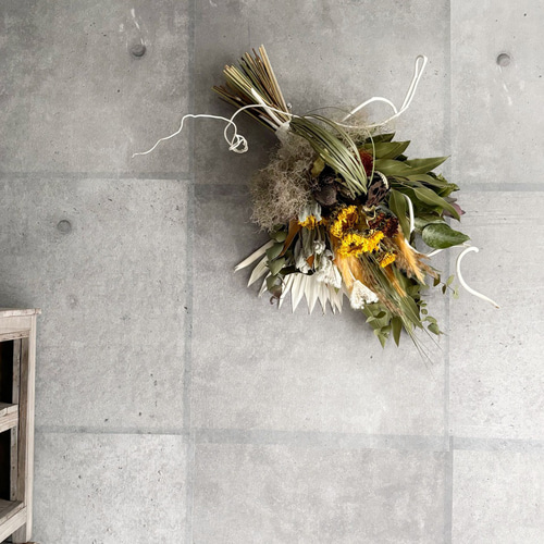 ひまわり ドライフラワー ブーケ 花束 スワッグ ブーケ ドライフラワー