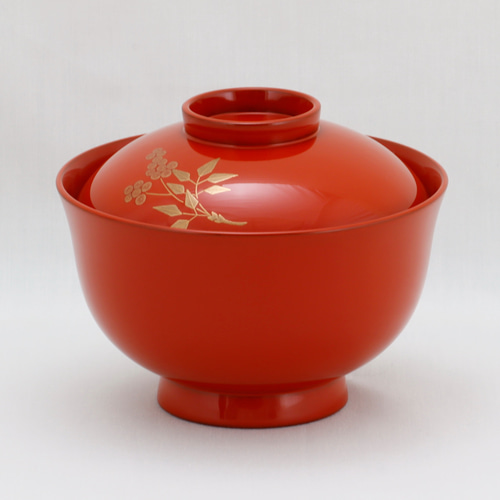 伝統工芸 輪島塗 夫婦吸物椀「南天蒔絵」 【1008】 お椀・ボウル・鉢