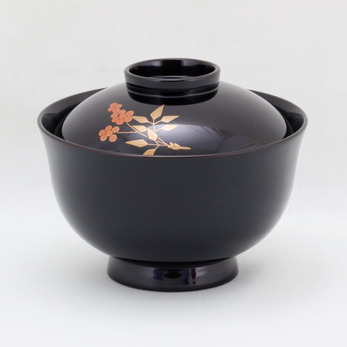 伝統工芸 輪島塗 夫婦吸物椀「南天蒔絵」 【1008】 お椀・ボウル・鉢
