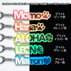 3D英字キーホルダー　オーダーメイド　カラー蓄光5色(夜光)　アルファベット 名入れ 文字入れ ８文字まで 11枚目の画像