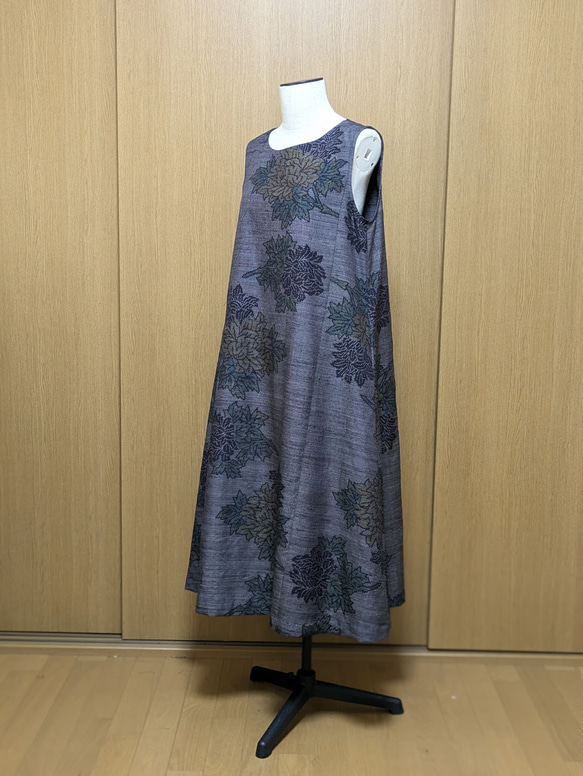 着物リメイク ワンピース 紬 M〜L ワンピース さらあお 通販