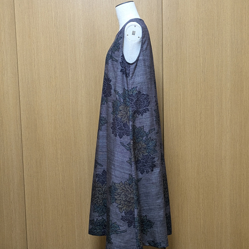 着物リメイク ワンピース 紬 M〜L ワンピース さらあお 通販