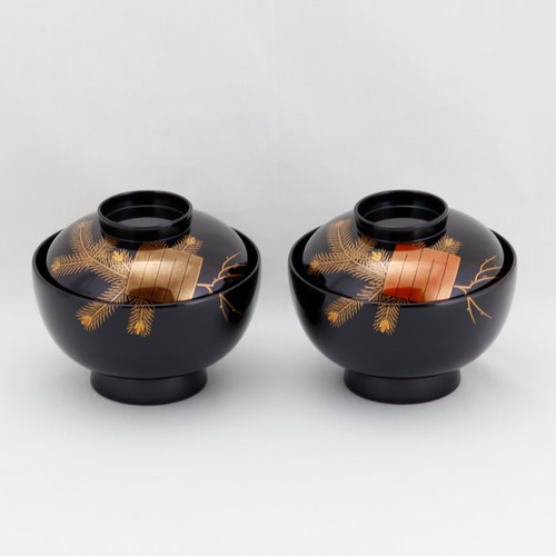 輪島塗 花卉紋 金蒔絵 吸物椀 10客 蓋碗 漆芸 漆器 m45977776422_1.jpg?1720867531