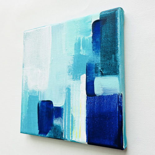 青い絵、現代アート、抽象画、blue、ブルー、水色、ターコイズ