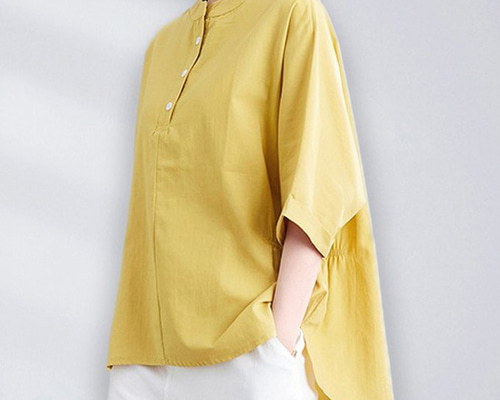マークジェイコブス☆トップス★ブラウス★シャツ★半袖★シースルー★イエロー イエロー 半袖 シャツ ブラウス トップス スタンドカラー