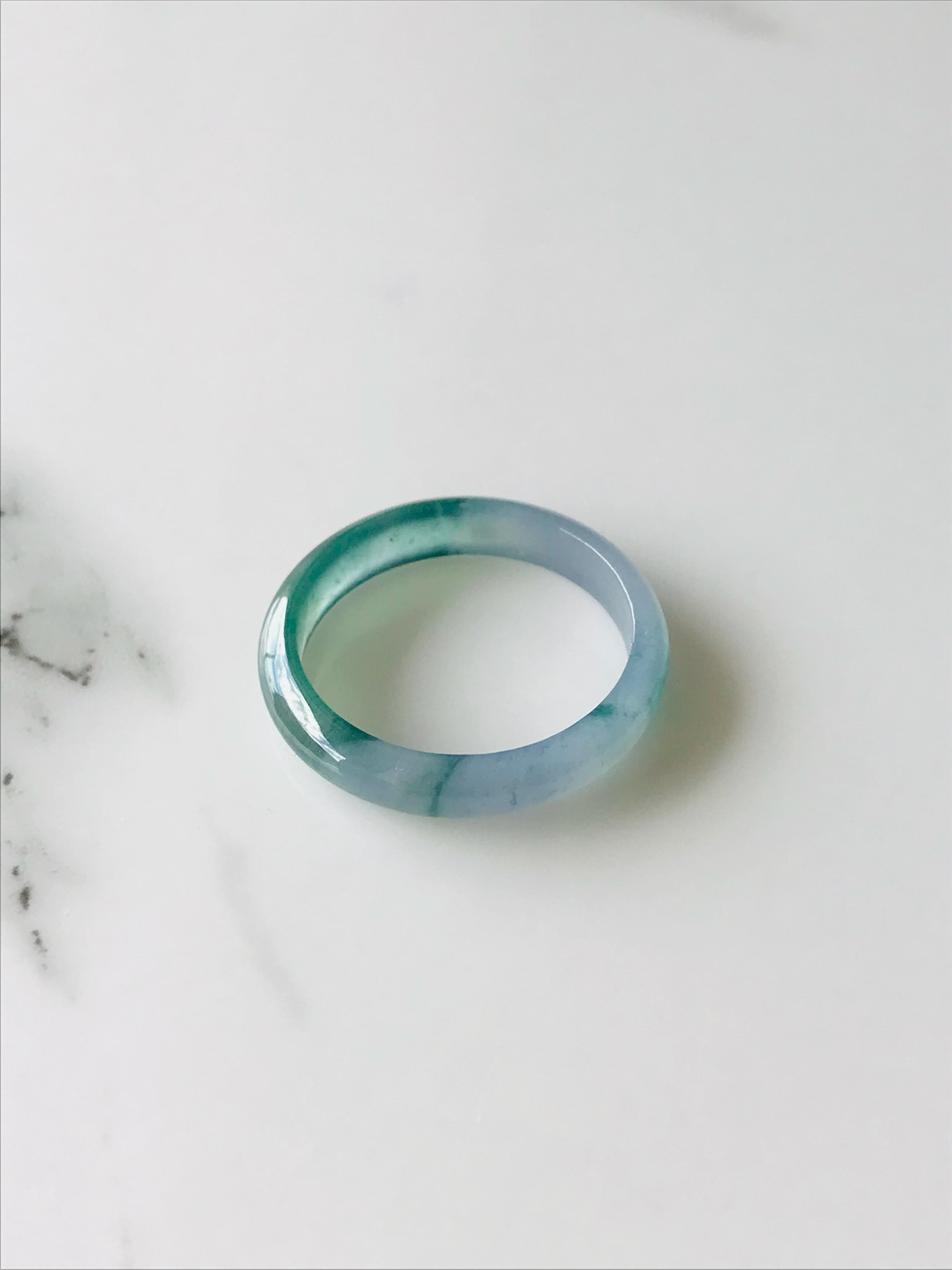 [R290-007］ ジェイド　JADE ヒスイ　本翡翠　くりぬき　リング　天然石　グアテマラ産　ラベンダー　15号