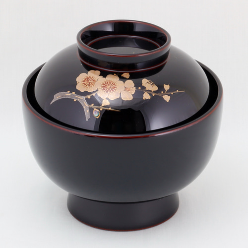 伝統工芸 輪島塗 夫婦雑煮椀「紅白梅蒔絵」 【411】 お椀・ボウル・鉢