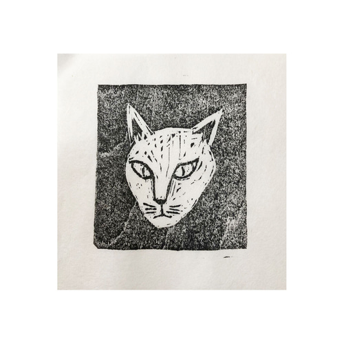 ねこ顔-1 手摺り木版画 版画 nekoten 通販 17990763｜Creema