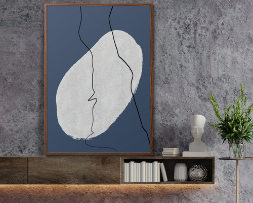 入墨アート大判ポスター アートポスター〈和モダン〉墨アート【No.002】A4サイズ/和室や