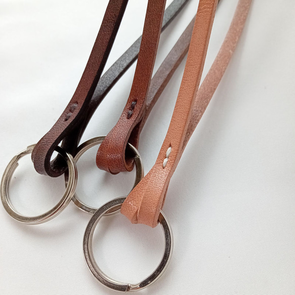 キーホルダー革紐 革ひものキーホルダー 革：緑 | M's craft Leather&Jewelry