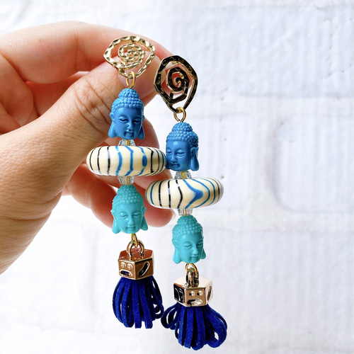 新作♡大仏さん 少な目 ハンドメイド ピアス イヤリング