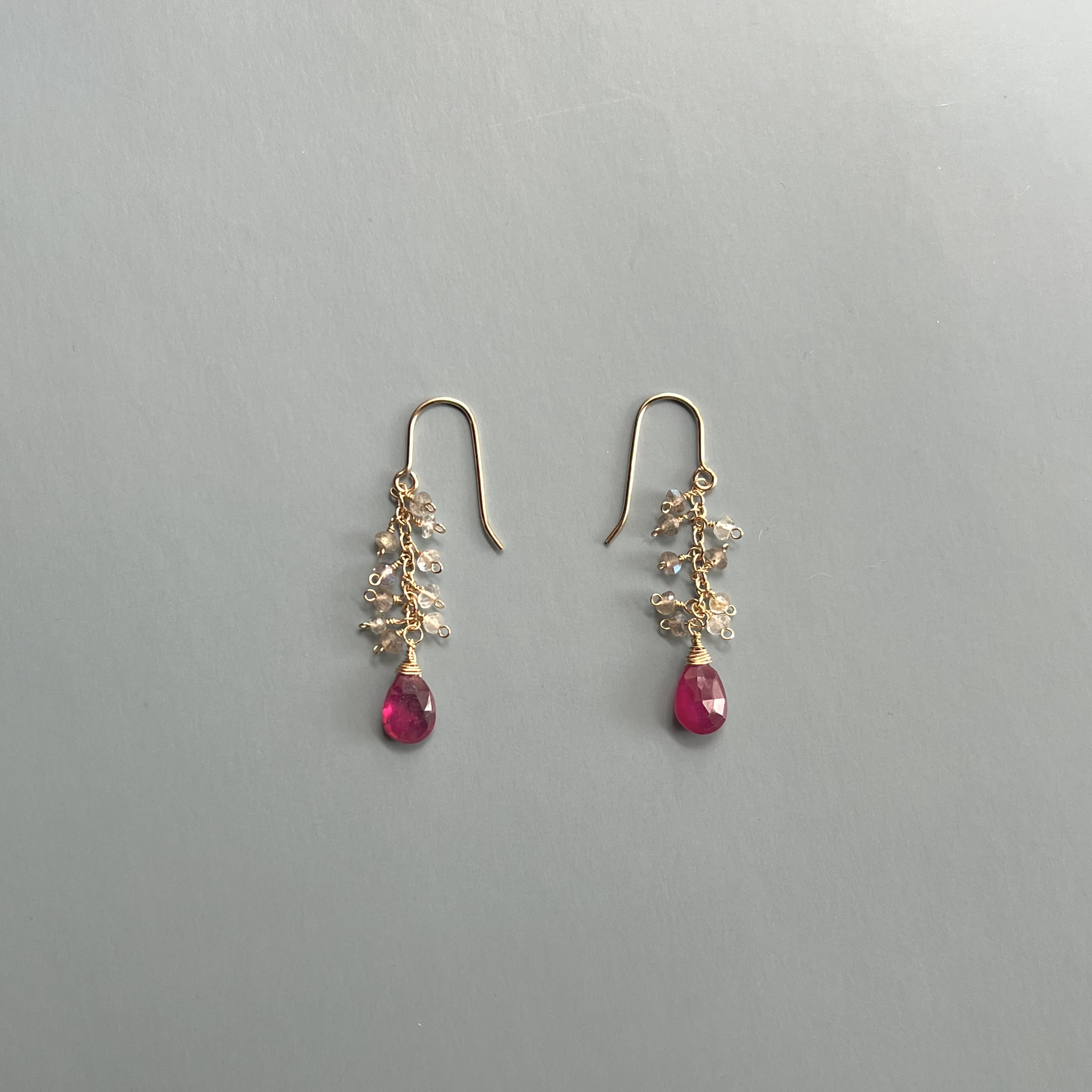 ルビーのピアス　14kgf