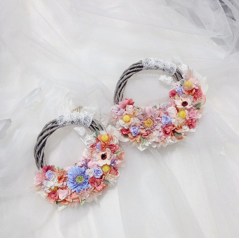 ♡受注対応♡ご両親様への贈呈用リース2点 ウェディングブーケ専門店オーダー承ります。