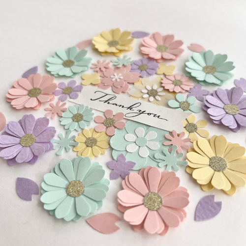 マカロンカラーペーパーフラワークラフトパンチ 色紙アルバム素材退職