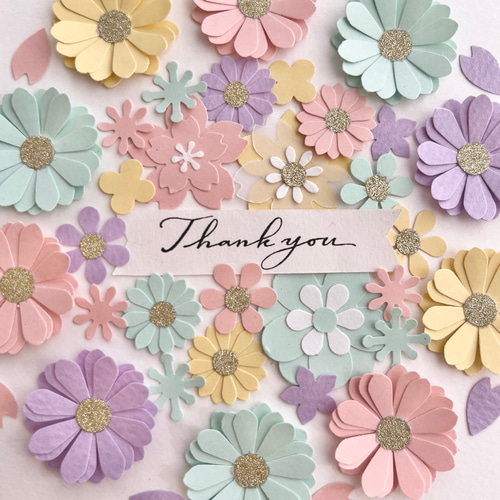 マカロンカラーペーパーフラワークラフトパンチ 色紙アルバム素材退職