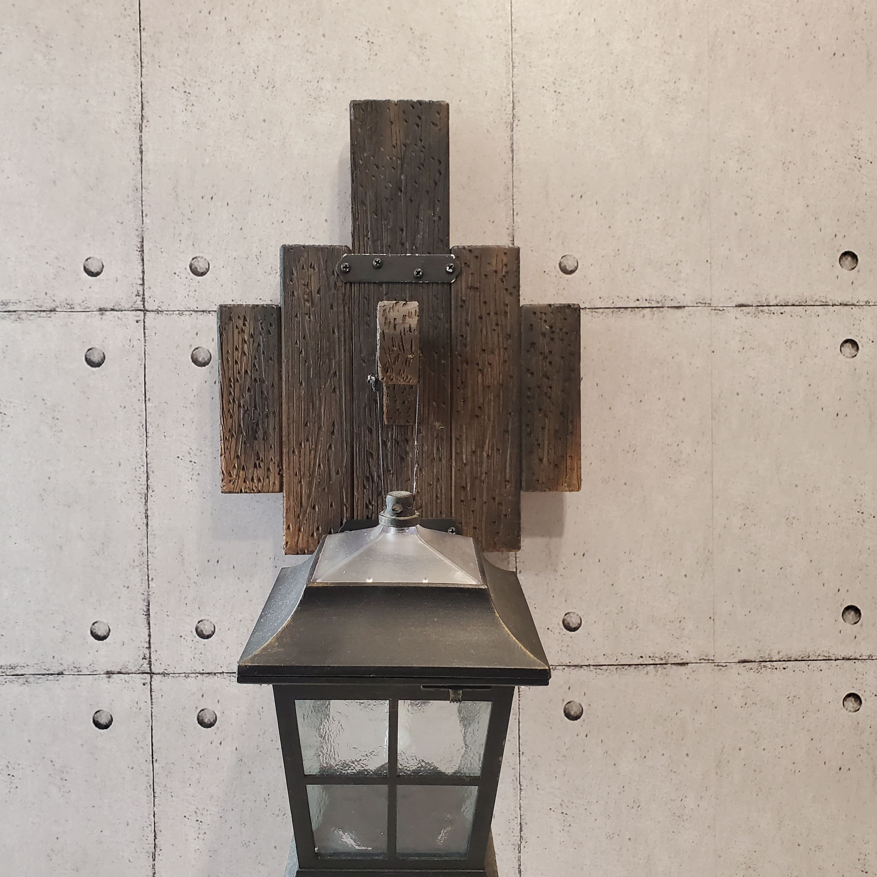 [ヴィンテージ風仕上げ]ウォールデコ/角タイプ/上下部に飾り 壁掛けフック Wall decorations