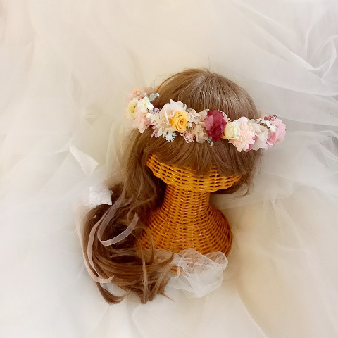 ♡受注対応♡プリザーブドフラワー花冠 ウェディングブーケ専門店リースブーケヘッドドレス花かんむり髪飾りオーダー承ります