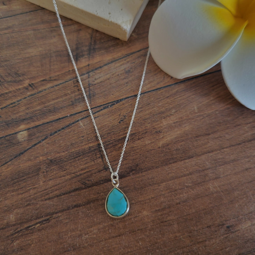 再販】＊Silver925＊ターコイズ・ドロップネックレス ネックレス