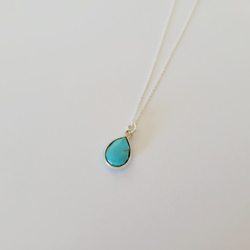 再販】＊Silver925＊ターコイズ・ドロップネックレス ネックレス