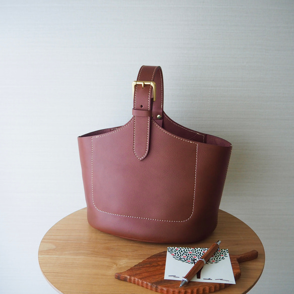 革好きさんにおすすめ》大人のバスケット風トートバッグ トートバッグ  