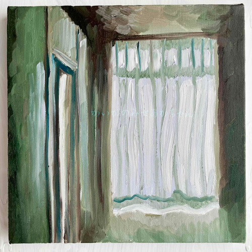 22×27㎝「夕方の八百屋」油彩・原画・F3