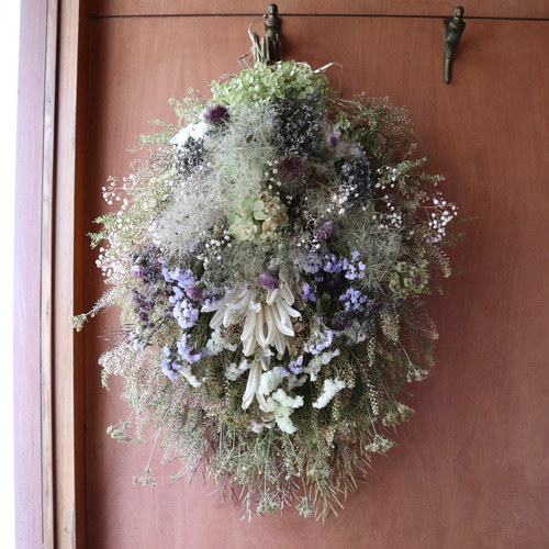 75cm) ＊特大＊ スモークツリーとかすみ草とスターチスの夏の