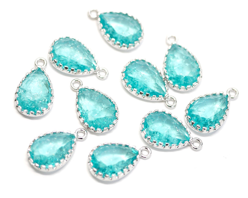 p526rock【2個入り】ブルージルコンカラー しずく形 ROCK ガラス