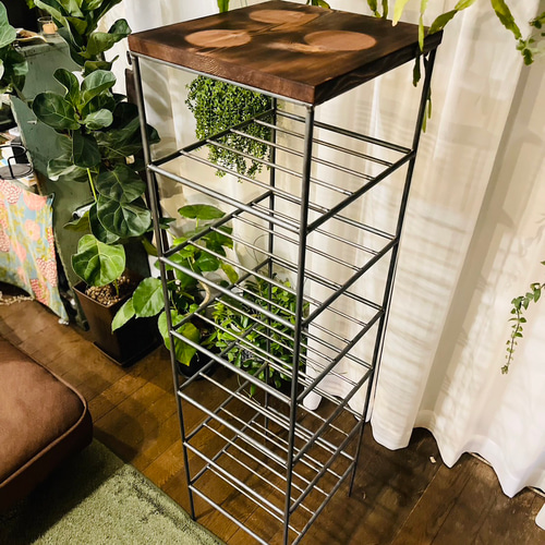 アイアン　シェルフ　ラック　インダストリアル　ハンドメイド　シューズラック　男前 アイアン7段シェルフ シューズラック オーダーメイド ハンドメイド