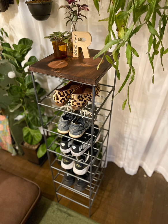 アイアンシューズラック［幅900㎜］植物棚 アイアンラック アイアン