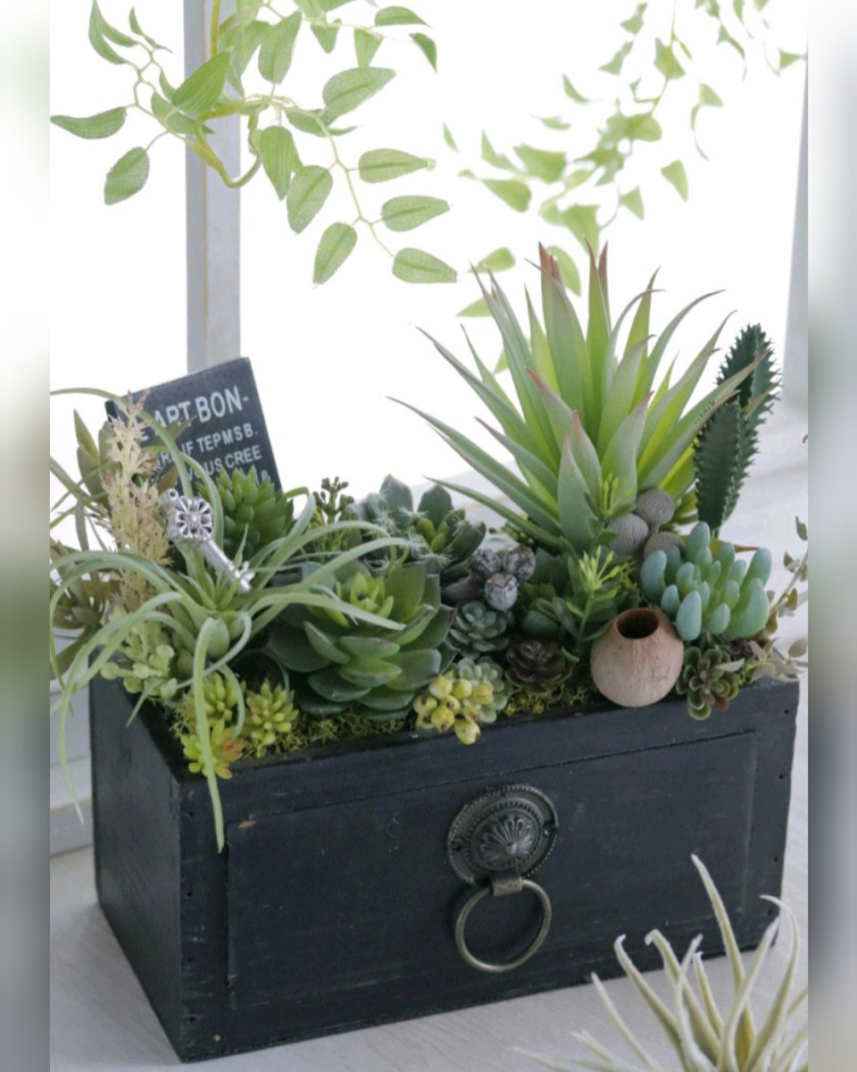 《Creema限定》インテリアグリーン～フェイク多肉植物アレンジメント