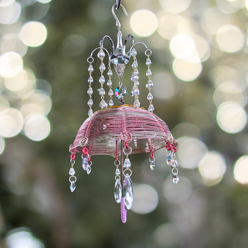 キラキラ癒しの雨と傘のシャンデリアサンキャッチャー サン
