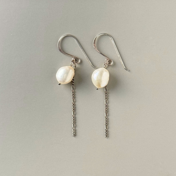 silver925淡水パールピアス[七五三 クリスマス 上品 オケージョン 仕事