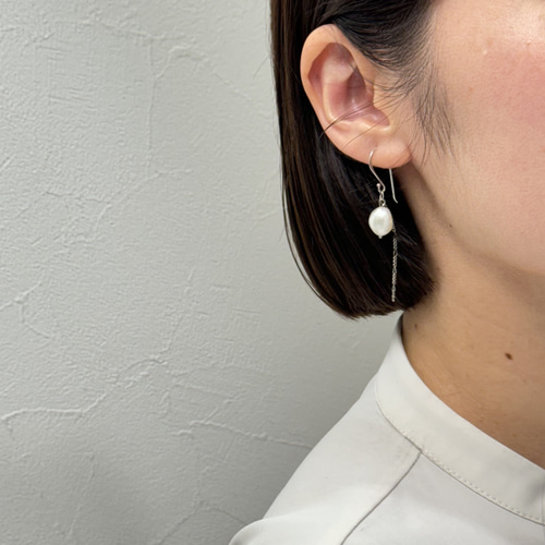 silver925淡水パールピアス[七五三 クリスマス 上品