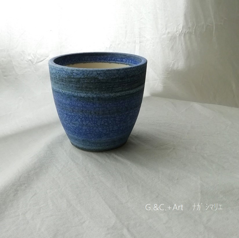 植木鉢＊1個＊深海＊貫入＊2407-11-1        Ω
