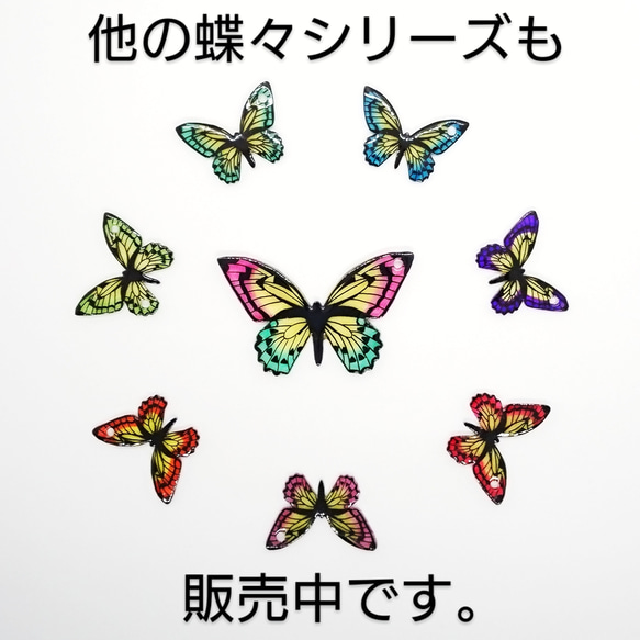 存在感抜群！舞蝶イヤリング【ピンク×グリーン】(シルバー金具・ピアスへの変更可）大ぶり蝶々 10枚目の画像