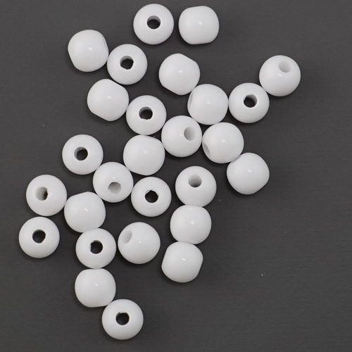 ホワイト ブラック プラスチックビーズセット ホワイトのボールビーズ（白、プラスチック、4mm、7g） ビーズ