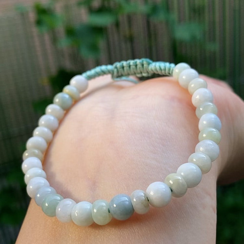 翡翠 天然石 翡翠ブレスレット ミャンマー産本翡翠ブレスレット