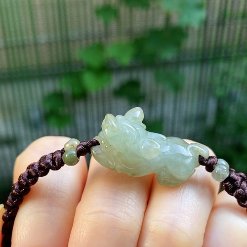 A貨ミャンマー翡翠彫刻バングル腕輪