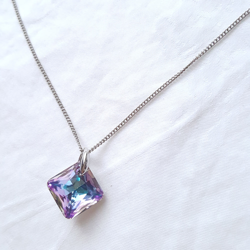 大粒1.6cm スワロフスキーパーツ-Vitrail Light ネックレス