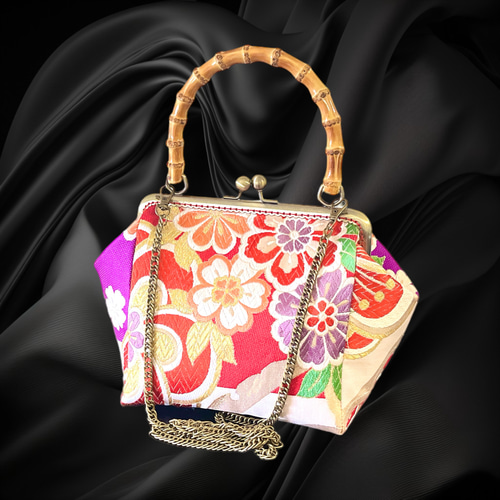 着物リメイクバッグ 着物オリジナルバッグ バンブーバッグ 和モダン